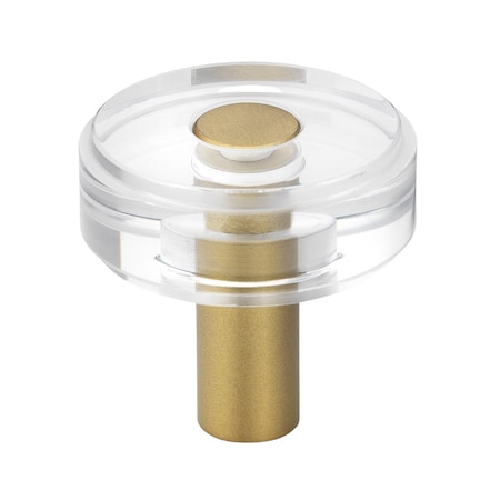 Gliderite Hardware 1-1/2 in. Clear Acrylic Knob Satin Gold, 10PK 5828-SG-10